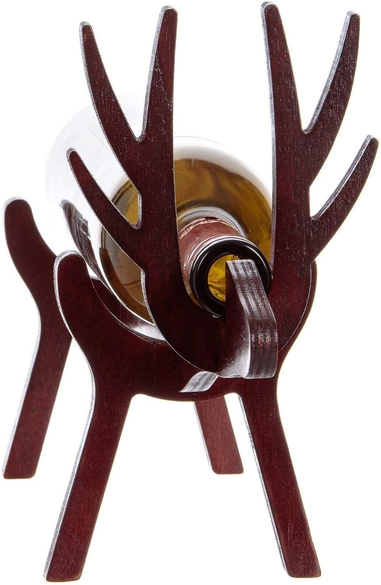 Holzflaschenhalter Rentier