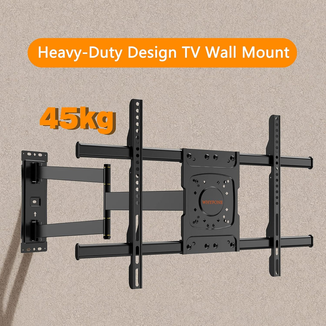 WHYFONE TV Wandhalterung Schwenkbar Halterung für 32-70 Zoll Flach&amp;Curved Fernseher, 180° Drehbar Fe