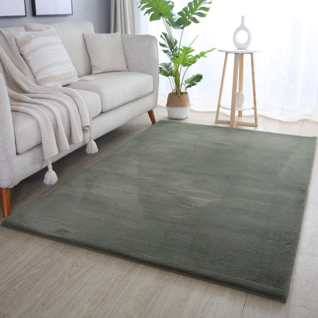 Weicher Hochflor Teppich Wohnzimme Waschbarer Teppich im modernen Stil Unicolor & Einfarbig Läufer T