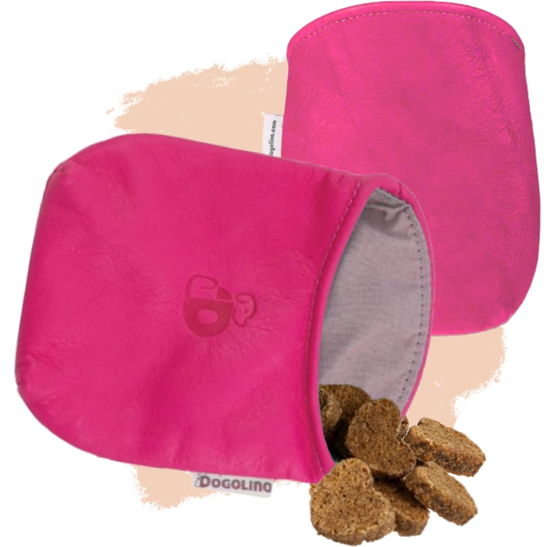 DOGOLINO® Leckerli-Beutel für Hunde aus Leder - Leckerlitasche - Leckerlibeutel mit Kotbeutelspender