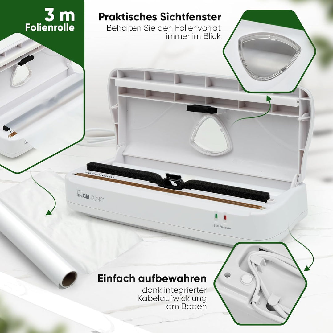 Clatronic Vakuumiergerät/Folienschweissgerät/Vakuumierer/Schweissgerät FS 3261; für Sous Vide; elekt