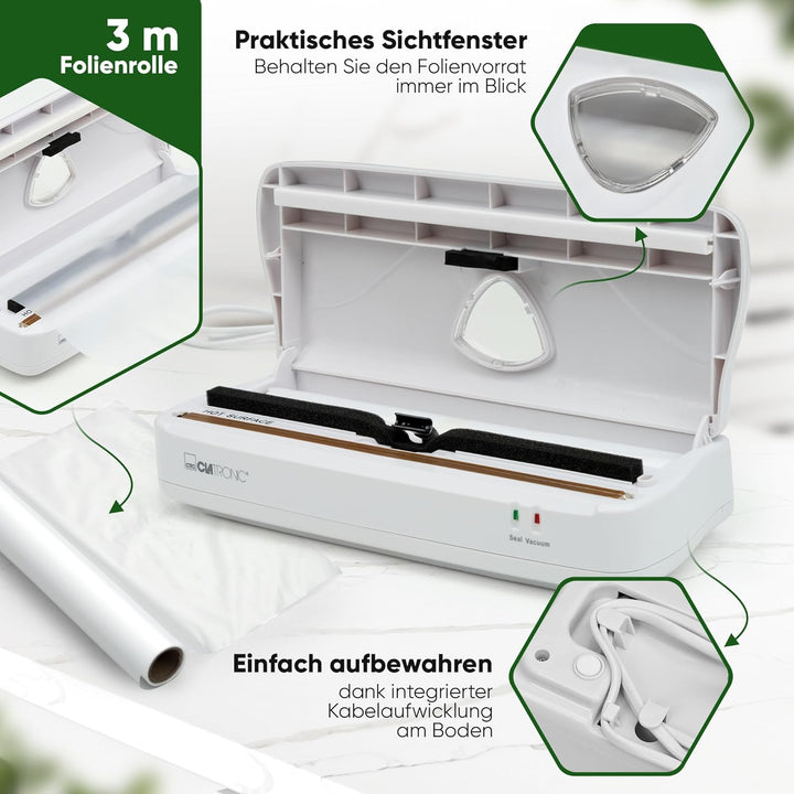 Clatronic Vakuumiergerät/Folienschweissgerät/Vakuumierer/Schweissgerät FS 3261; für Sous Vide; elekt