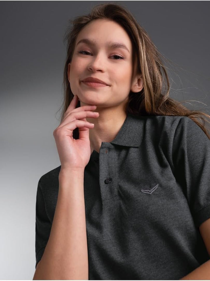 Trigema Damen Poloshirt S Anthrazit-melange, S Anthrazit-melange
