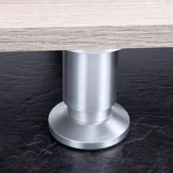 Stahlia Möbelfüsse verstellbar (4er Set) 12cm Höhe Aluminium gebürstet Ø 38mm Schrankfüsse belastbar