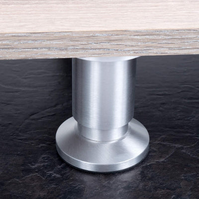 4er SET Möbelfüsse Sofafuss Möbelbeine| ALUMINIUM gebürstet | Höhe 25 cm |Ø 38 mm|stabile Ausführung