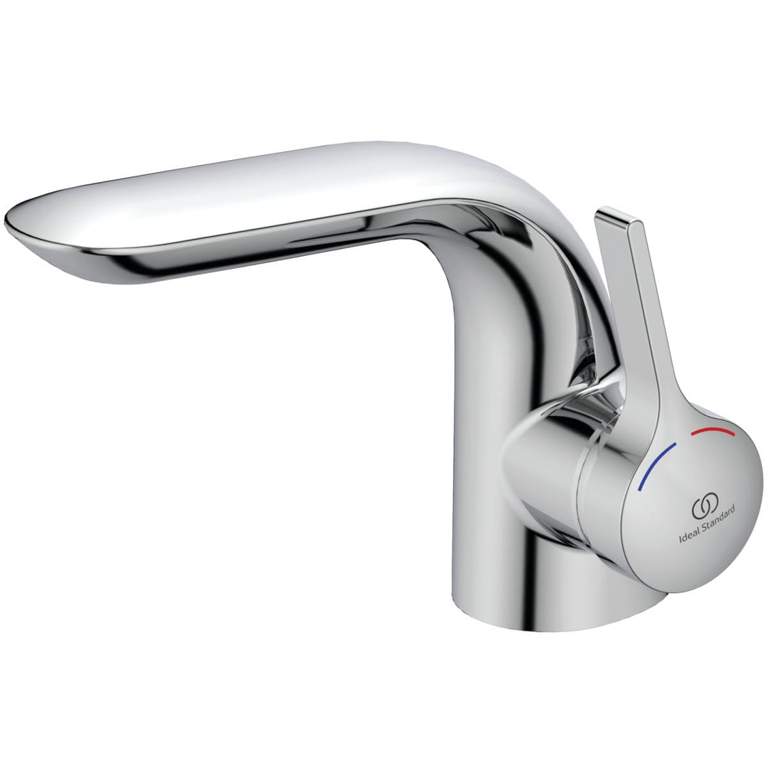 Ideal Standard A4258AA Melange Waschtischarmatur mit Zugknopf-Ablaufgarnitur, Chrom mit Ablaufgarnit