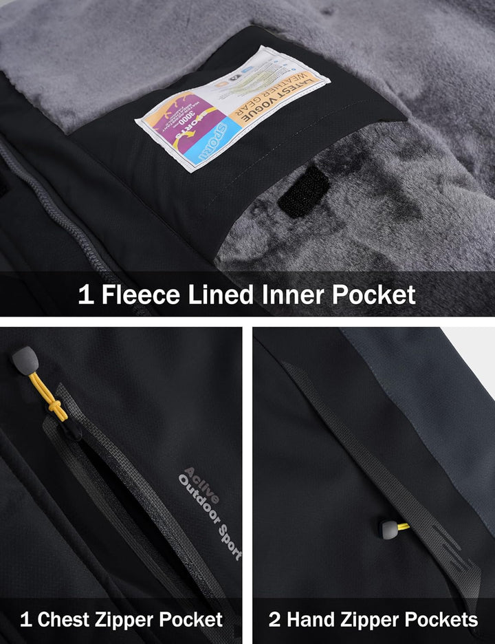 MAGCOMSEN Winterjacke Herren Warm Gefüttert Skijacke Wasserdicht Regenjacke Snowboardjacke Outdoor F