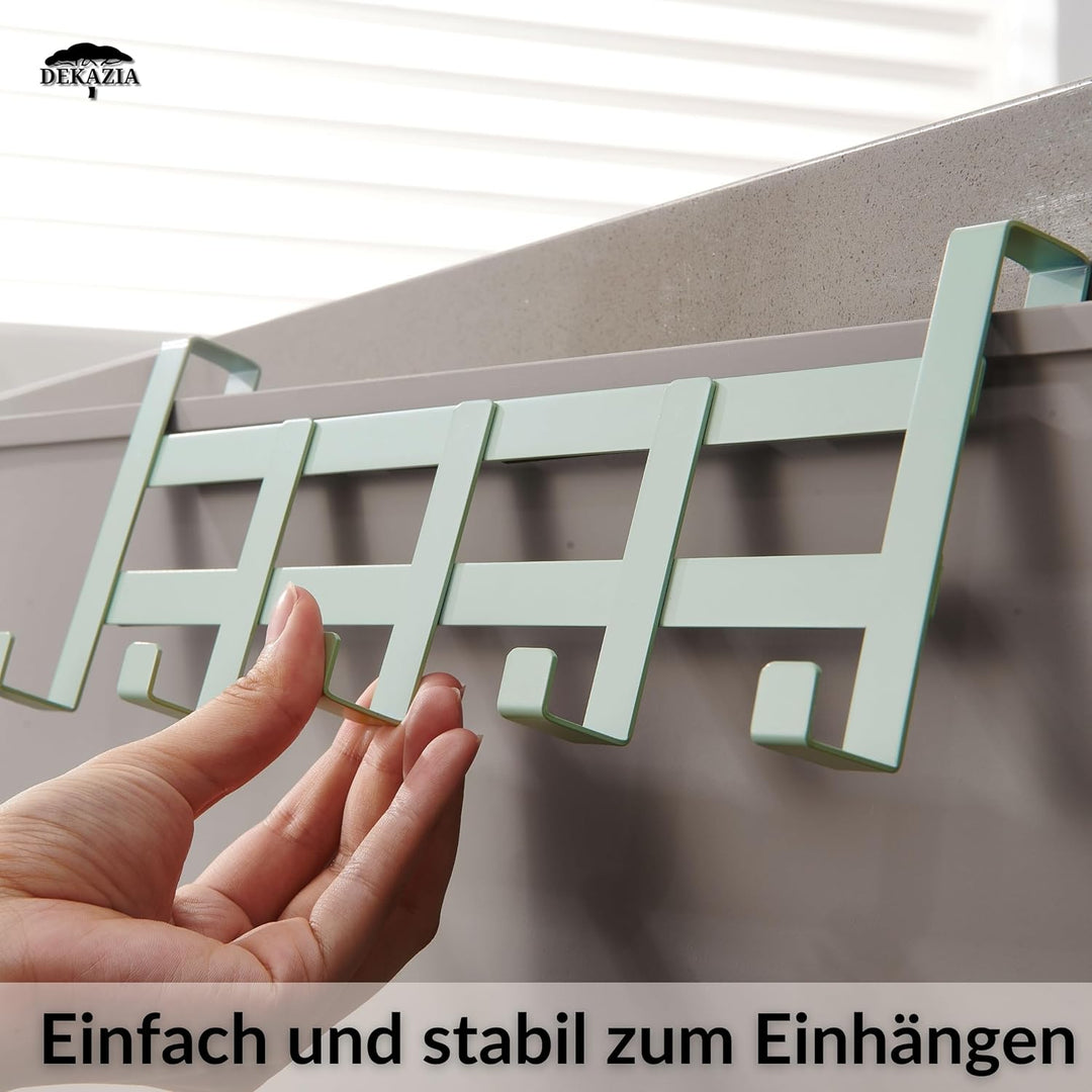 DEKAZIA® Türgarderobe Grün zum Einhängen – Bunte Kleiderhaken, Hakenleiste &amp; Garderobenhaken – Prakt