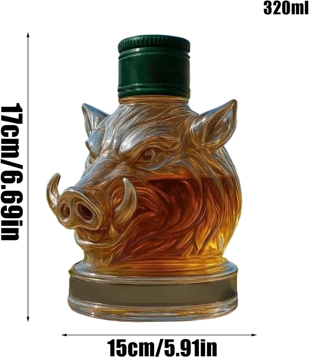 Wildschwein-Dekanter – -Whiskey-Flaschen-Design, elegante Heimbar-Dekoration, Sammlerstück | Stateme