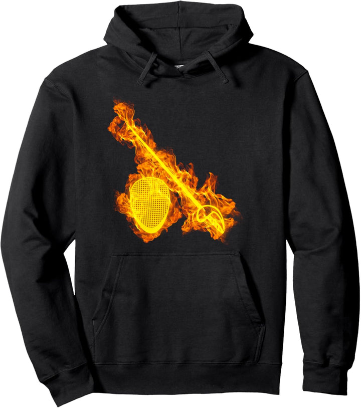 Feuer Fechten Maske und Fecht Degen Flammen Fechter Pullover Hoodie