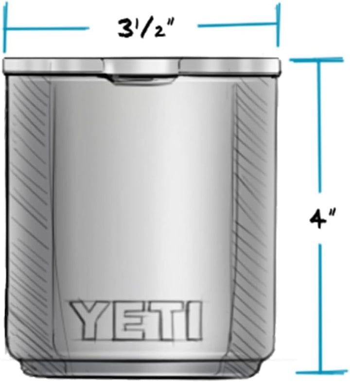 YETI Rambler Lowball, vakuumisolierter Edelstahl-Lowball mit MagSlider-Deckel, Edelstahl, 296 ml, Ed