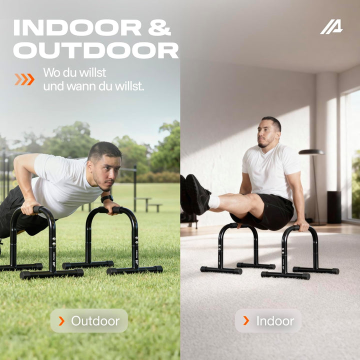 Parex Parallettes aus Stahl, gelenkschonende & rutschfeste Liegestützgriffe, Calisthenics Equipment