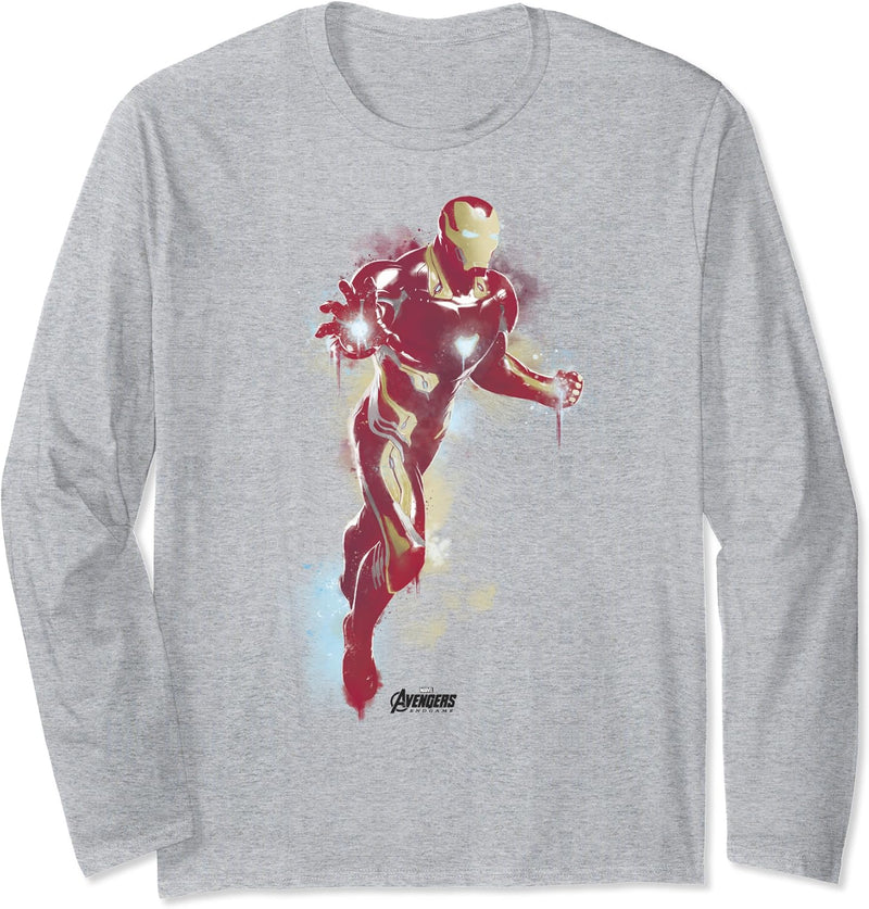 Marvel Avengers: Endgame Iron Man Spray Paint Portrait Langarmshirt