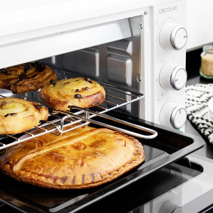 Cecotec Tischofen BakeundToast 2600 White 4Pizza, 26L, 1550W, Inklusive Pietra Pizza Stein, 6 Funkti