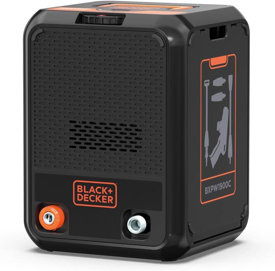 Black+Decker Hochdruckreiniger BXPW1900C, Kompakt, Hochdruck, für Auto und Aussenbereiche, max. Druc