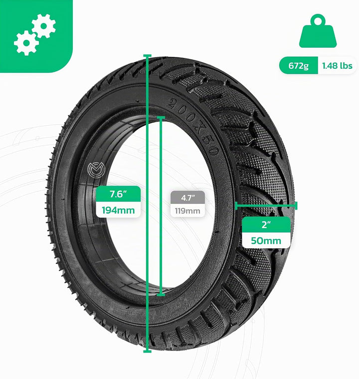 MOOVMOOV Volgummireifen 200x50 Kompatibel für E-twow Vorderrad - Speedway Mini 4 Pro Hinterrad und a