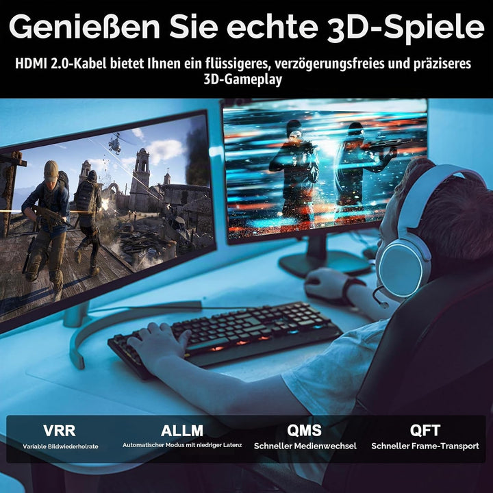 jojobnj 4K HDMI Kabel 15M, 4K@60Hz, 18Gbps Highspeed HDMI 2.0 Kabel, Ultra HD,Ethernet Audio Return,
