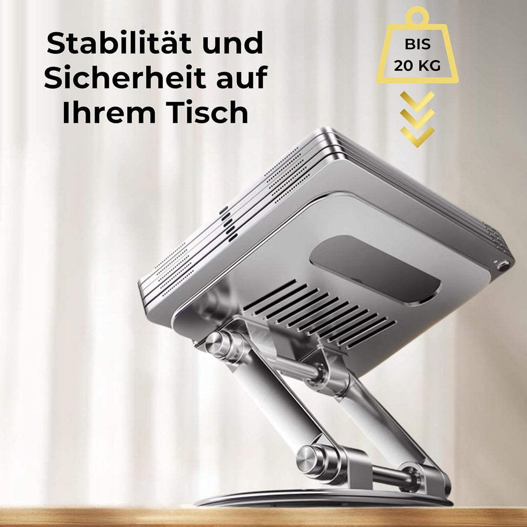 BEDUINS Laptop Ständer höhenverstellbar - Komfort per Knopfdruck, 360° drehbare Halterung - Vertical