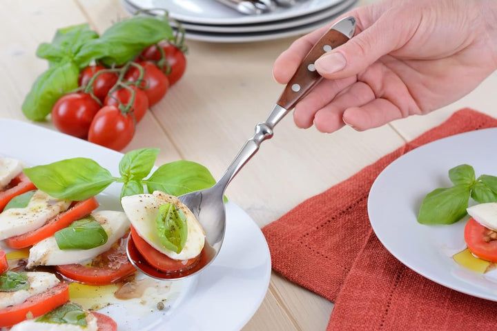 GRÄWE Besteckset, Nürnberg, 36-teilig, 6 Personen, Edelstahl, brauner Griff, rustikal, schwere Quali