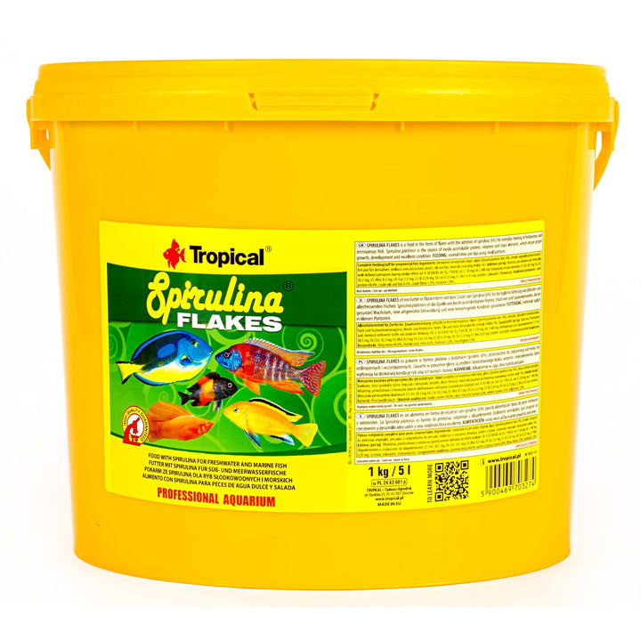 Tropical Spirulina Flakes Pflanzliches Flockenfutter mit Spirulina, 1er Pack (1 x 5 l) Meeresfrüchte
