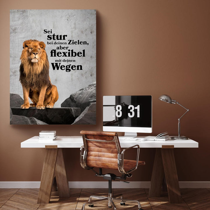 wandmotiv24 Leinwandbild Motivation, 80x60cm, Hochformat, Flexible Wege, Deko, Bilder auf Leinwand,