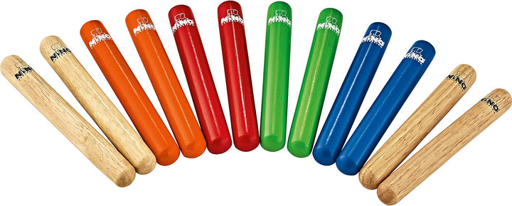 Nino Percussion Claves - Multi-colored - 6 Paar (NINO502-MC)