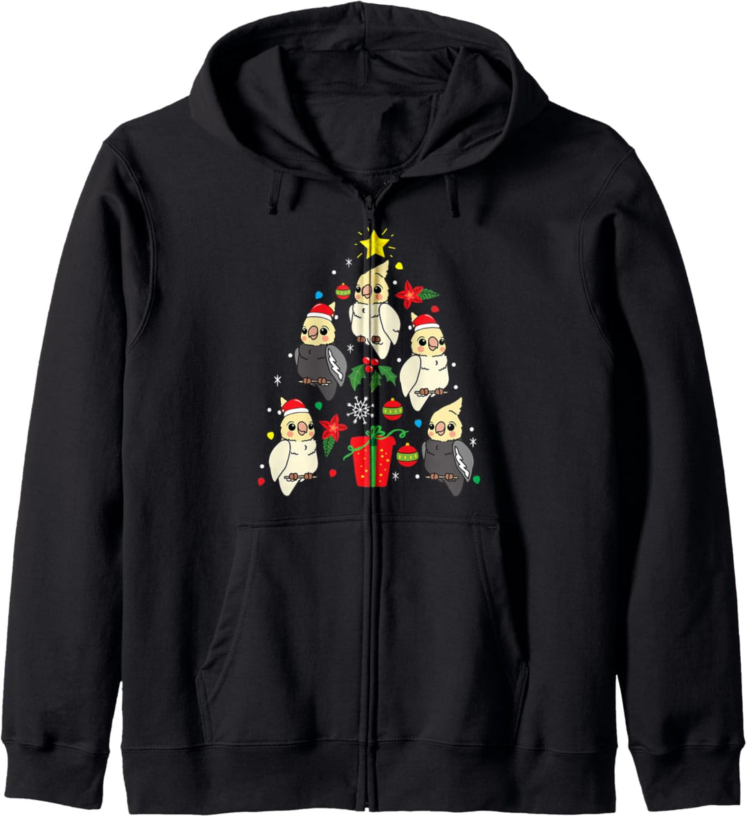 Cockatiel Nymphensittich Weihnachten Lustiger Baum Geschenk Kapuzenjacke