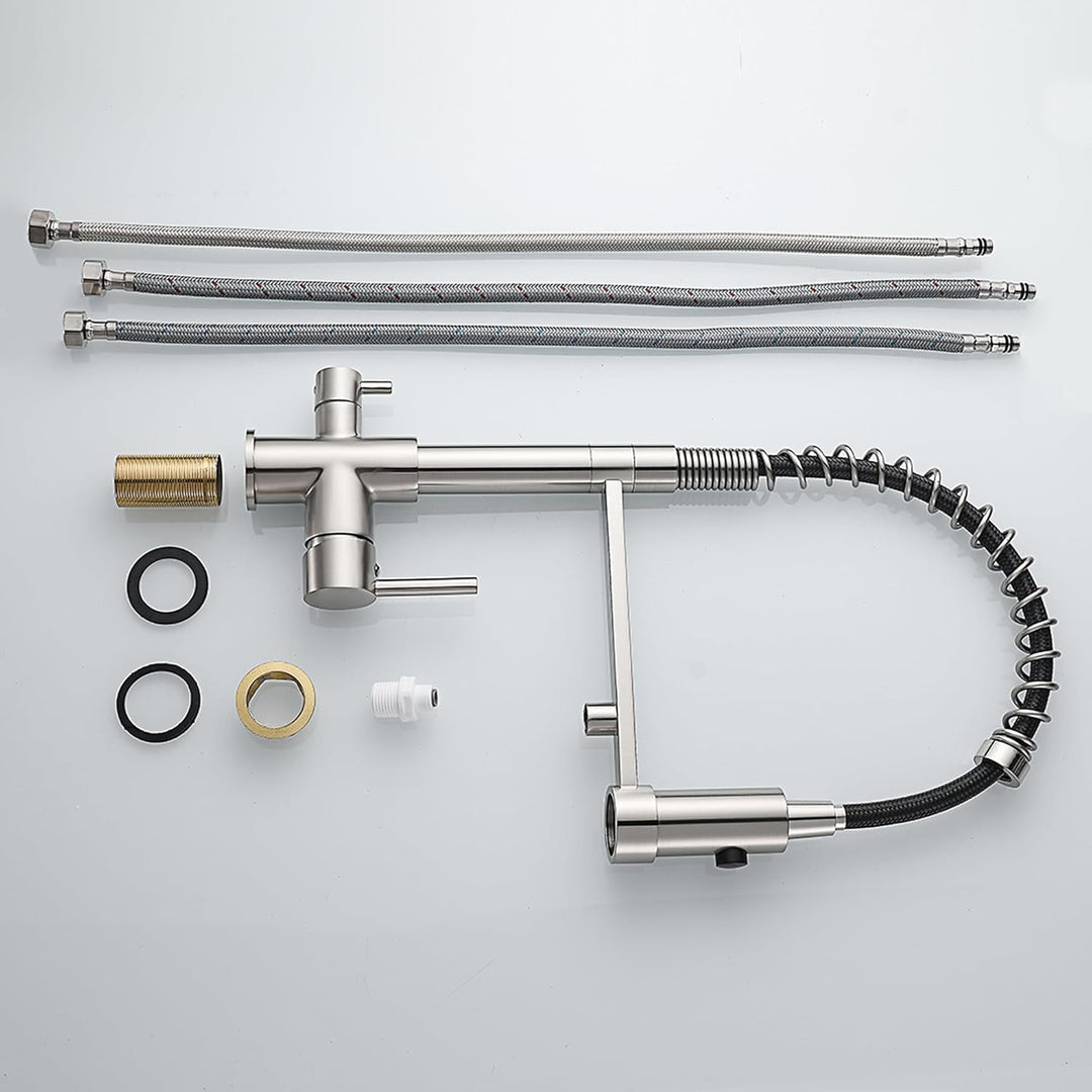 Trinkwasser Küchenhahn Pull Down Sprayer 2 Griff 3 in 1 Wasserfilter Reiniger Wasserhähne Frühling B