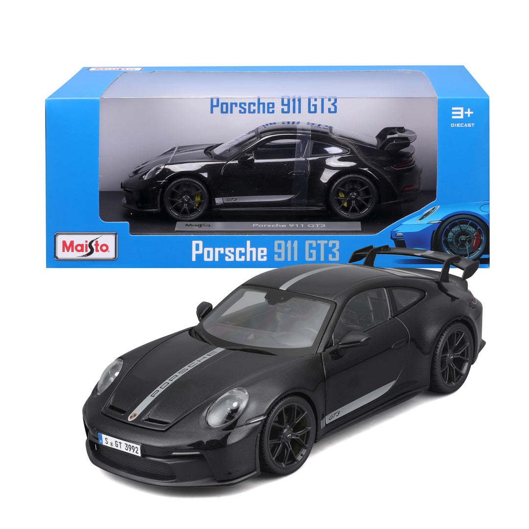 Maisto Porsche 911 GT3 (2022): Modellauto im Massstab 1:18, Türen, Kofferraum und Motorhaube bewegli