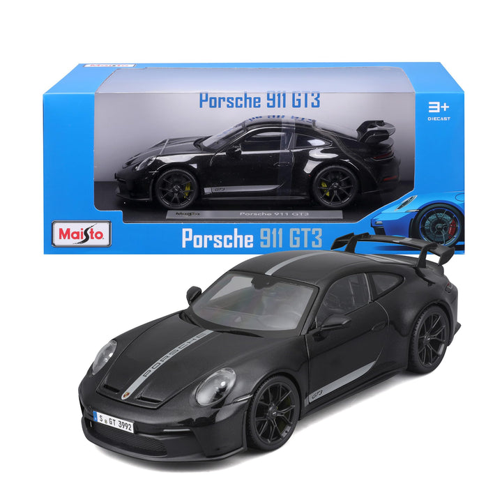 Maisto Porsche 911 GT3 (2022): Modellauto im Massstab 1:18, Türen, Kofferraum und Motorhaube bewegli