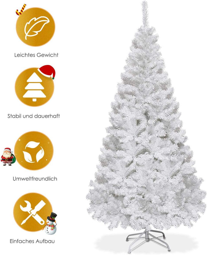 COSTWAY 180cm Künstlicher Weihnachtsbaum, Tannenbaum mit Metallständer, Christbaum PVC Nadeln, Kunst