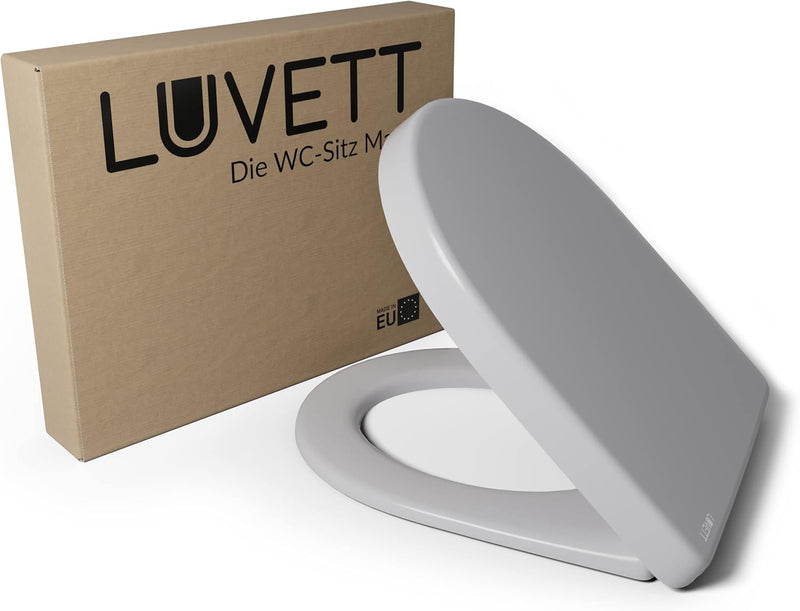 LUVETT® WC-Sitz mit Absenkautomatik D140 D-Form Soft Close® & TakeOff EasyClean Abnahme, hygienisch