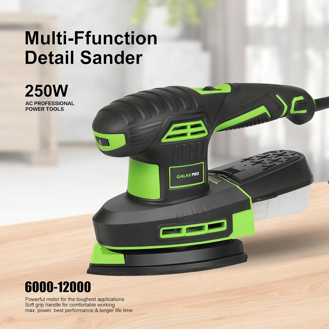 GALAX PRO 250W 2-in-1 Multischleifer, 6000-12000 U/min 6-stufig variable Geschwindigkeit Multifunkti