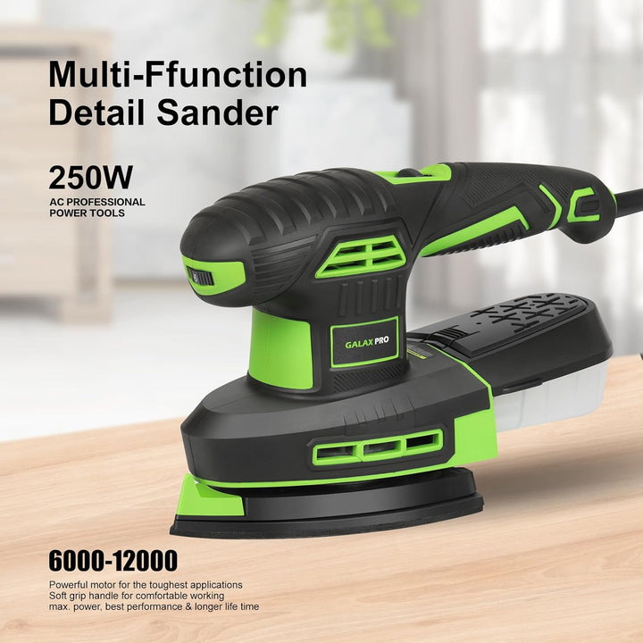 GALAX PRO 250W 2-in-1 Multischleifer, 6000-12000 U/min 6-stufig variable Geschwindigkeit Multifunkti