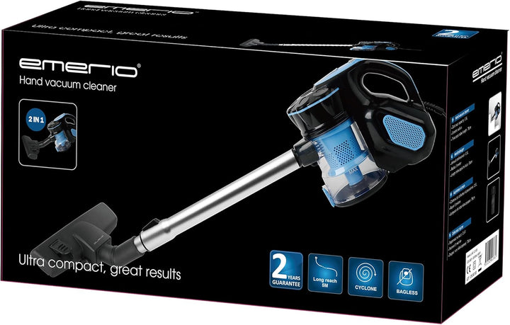 Emerio Staubsauger Zyklon 2in1 Hand- & Bodensauger mit starken 600 Watt, HEPA Filter, kraftvoller 17