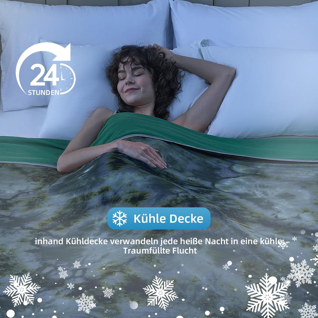 inhand Kühldecke 200x220cm–Selbstkühlende Sommerdecke,Kühldecken zum Schlafen,leichte dünne Kühlende