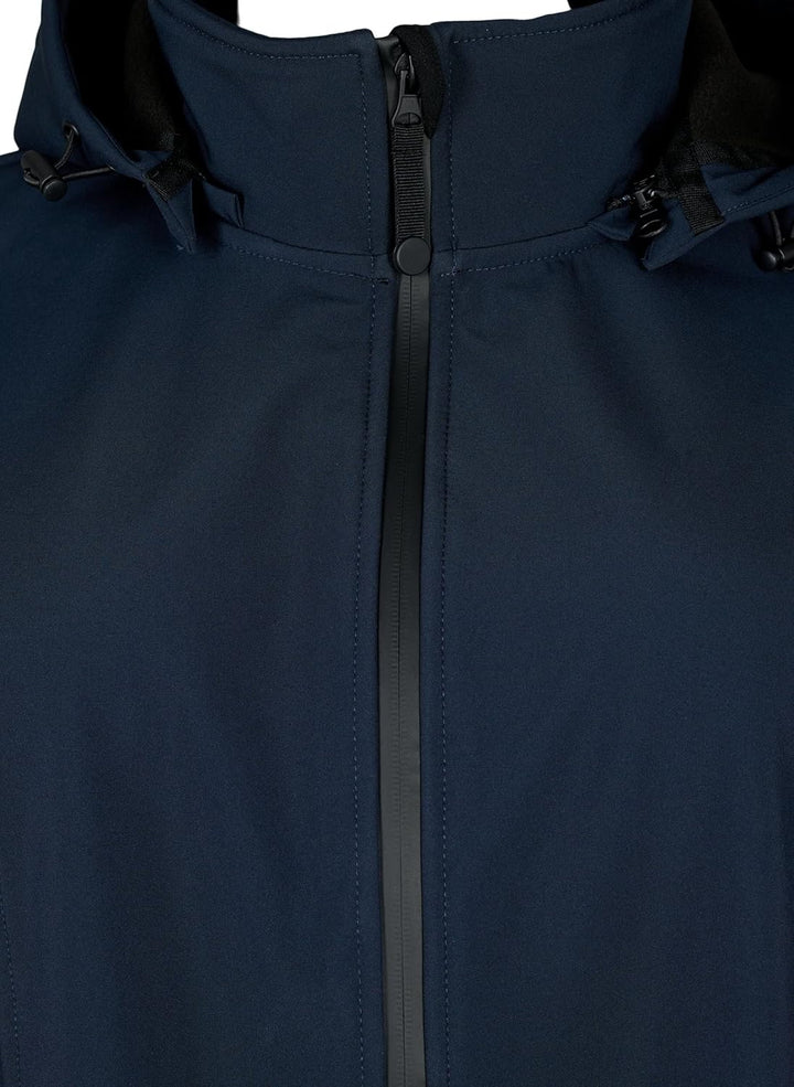 Zizzi Damen Grosse Grössen Softshell Jacke Kurz Kapuze Gr 46-48 Night Sky, 46-48 Night Sky