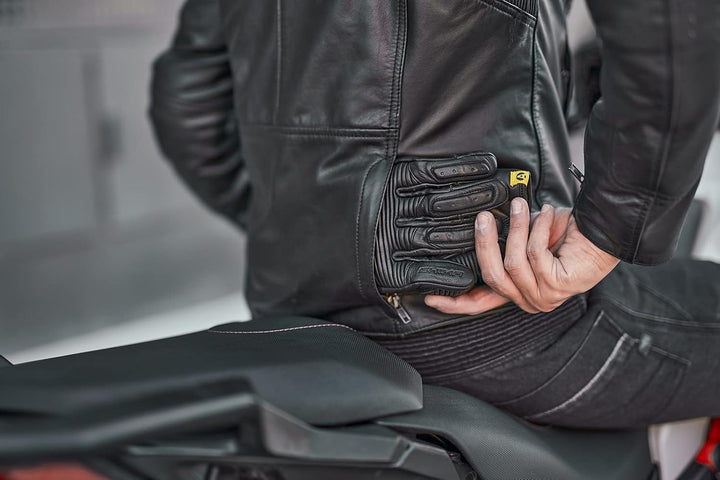 SHIMA HUNTER Motorrad Jacke Herren mit Protektoren Leder Rückenprotektor Motorradjacke Sommer Schutz