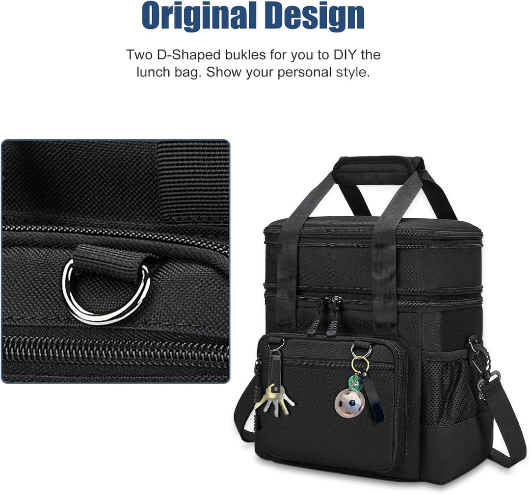 Kühltasche, Lunchtasche für Damen und Herren, wasserdicht, auslaufsicher, verstellbare Träger, gross