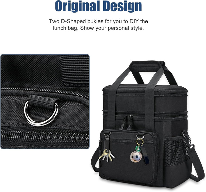Kühltasche, Lunchtasche für Damen und Herren, wasserdicht, auslaufsicher, verstellbare Träger, gross