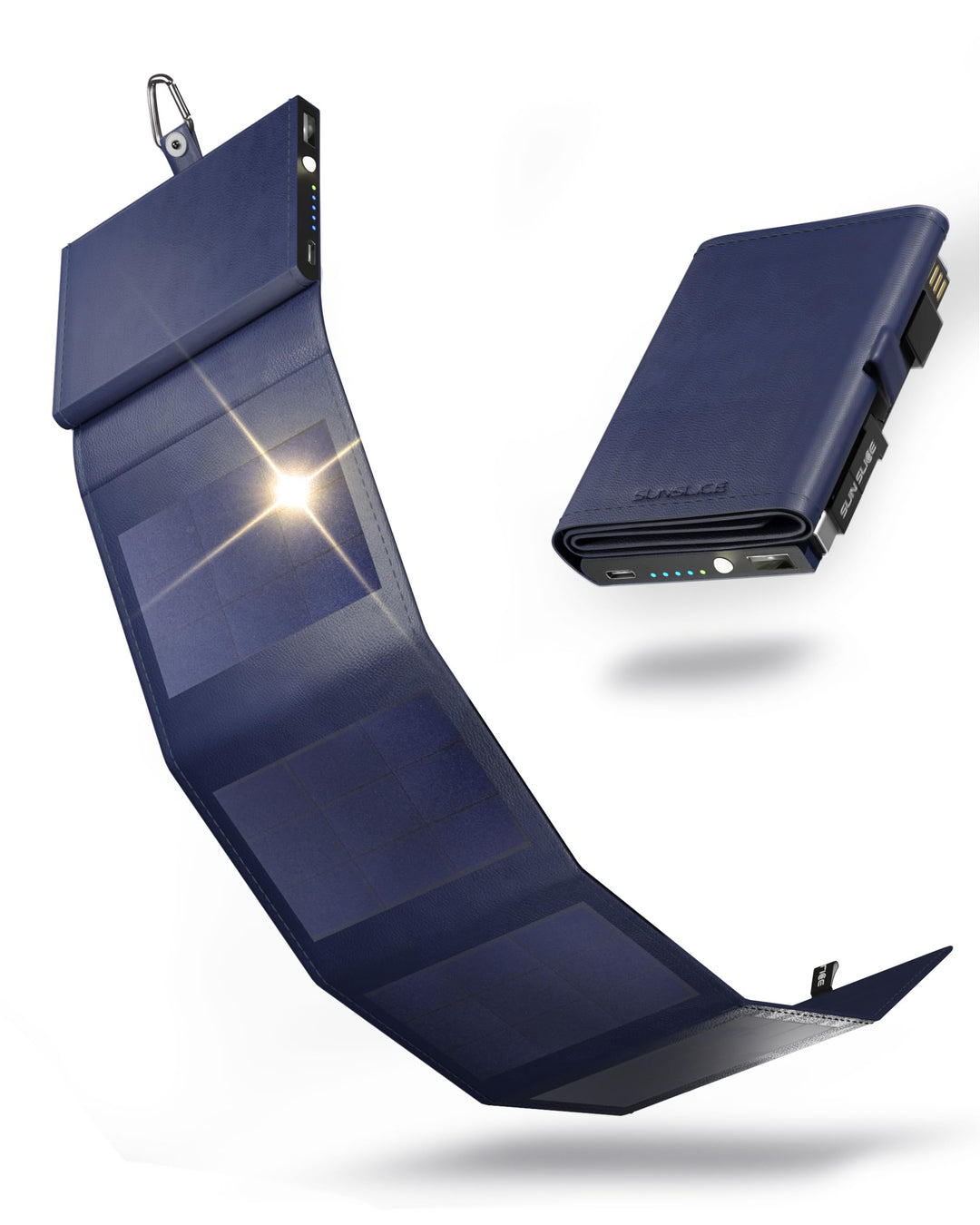Sunslice I Photon Solar Power Bank mit SunPower Technologie, Handy Ladegerät im Taschenformat, ideal