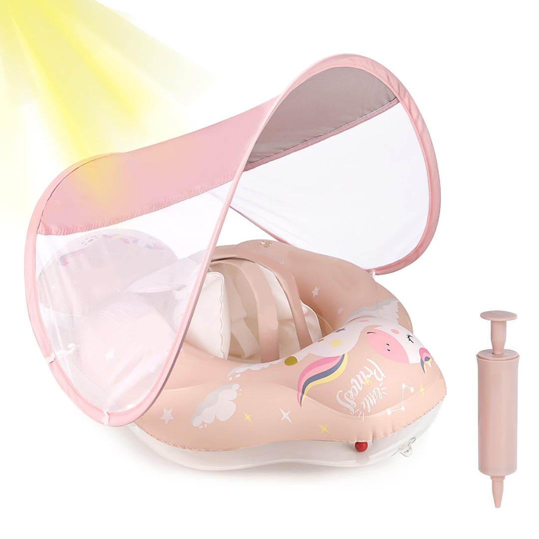 ANSTEN Schwimmring Baby mit Sonnendach Aufblasbare Baby Float Schwimmring Shwimmreifen Baby mit aufb