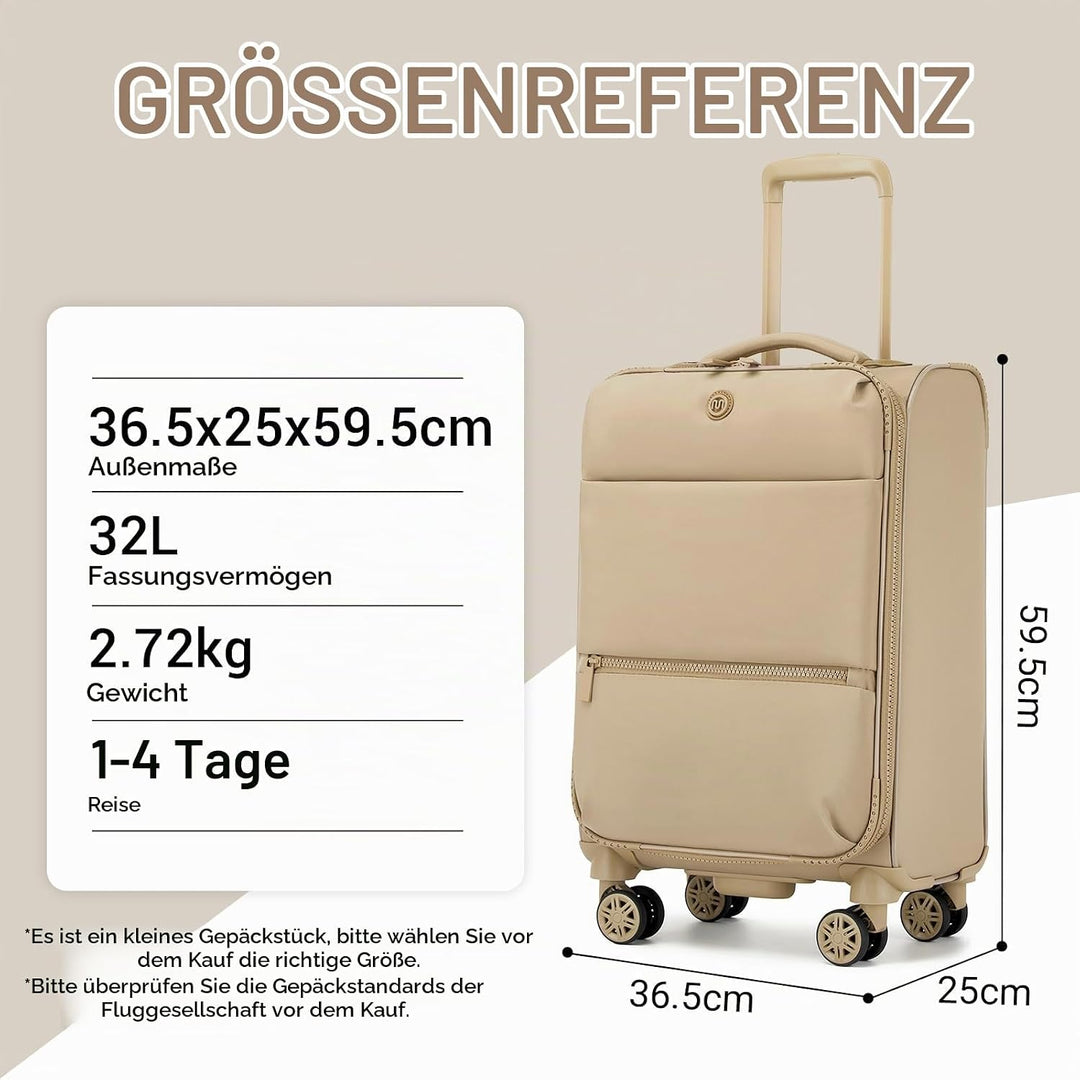 Miss Lulu Handgepäck Koffer 59.5 x 36.5 x 25 cm, Leichter weicher Reisekoffer mit getrenntem Nass-/T