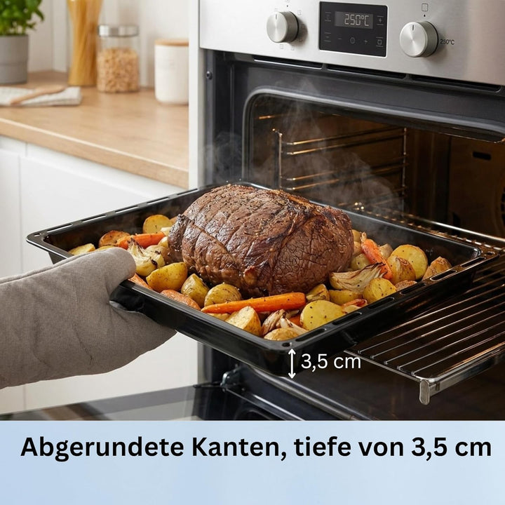 ICQN 445 x 375 x 35 mm Gitter Backblech Set | Passend für Whirlpool Ignis Bauknecht | Emailliert | F