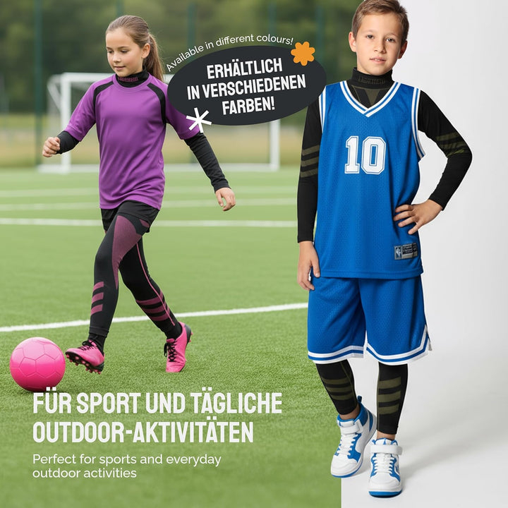 Ladeheid Skiunterwäsche Kinder Funktionsunterwäsche Set Langarm Shirt Lange Unterhose Thermoaktiv LA