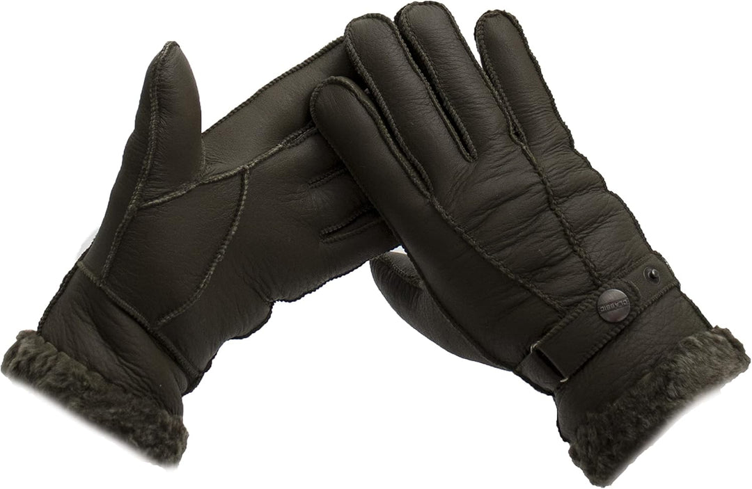 Reissner Lammfelle Fingerhandschuhe HDS-FINGER2 Merino Lammfell Nappa Leder in schwarz, beige und wa