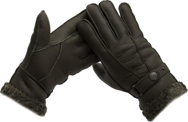 Reissner Lammfelle Fingerhandschuhe HDS-FINGER2 Merino Lammfell Nappa Leder in schwarz, beige und wa