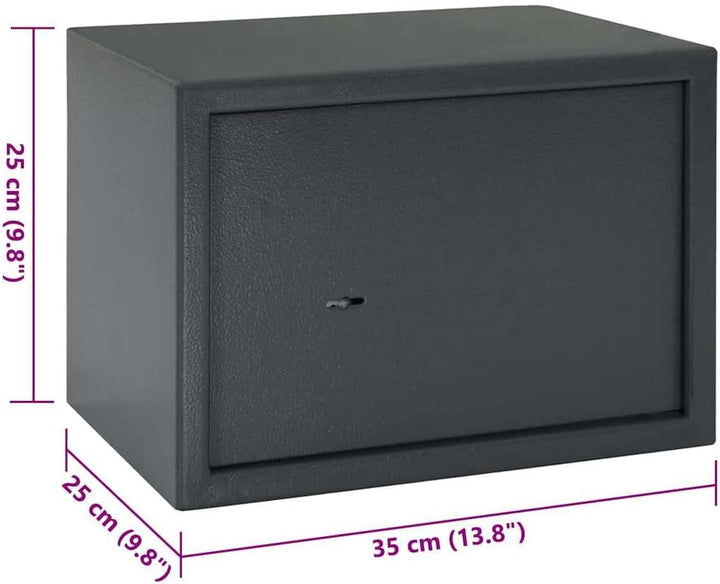 vidaXL Safe Box mit Schloss Dunkelgrau 35 x 25 x 25 cm Stahl, Heimarbeitsplatz Safe, robuster Sicher