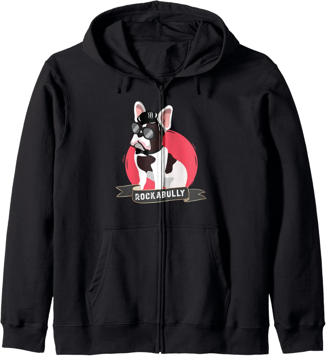 Französische Bulldogge Rockabully French Bully Rockabilly Kapuzenjacke