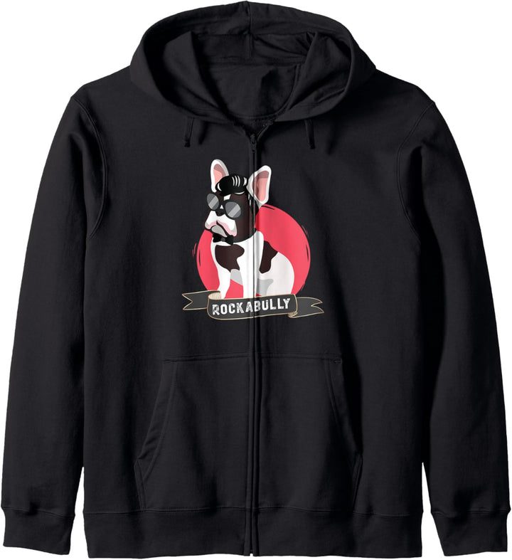 Französische Bulldogge Rockabully French Bully Rockabilly Kapuzenjacke